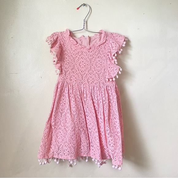 Pompom trim lace dress - Picture 6 of 11